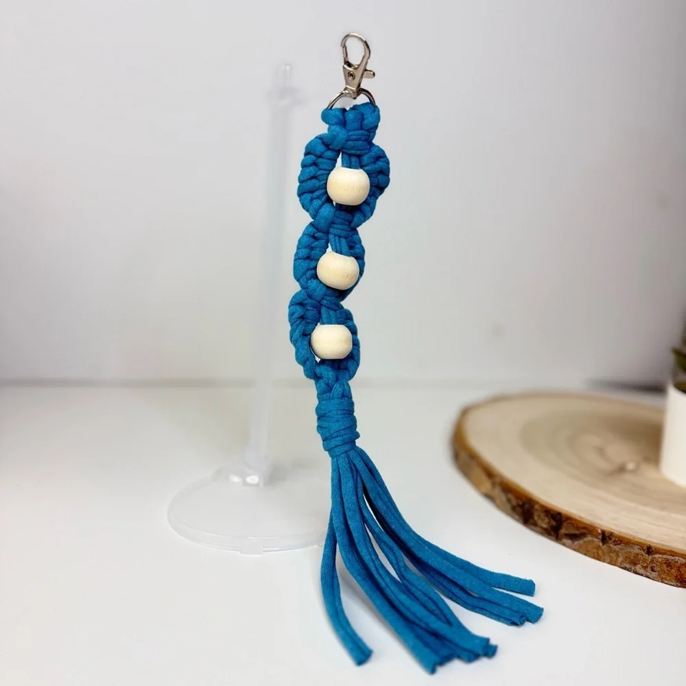 Macrame Handcrafted Floral Beaded Boho Car Charm